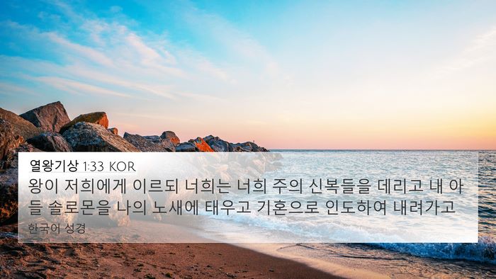 열왕기상 1:33 KOR Bible Verse Image