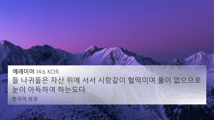 예레미야 14:6 KOR Bible Verse Image