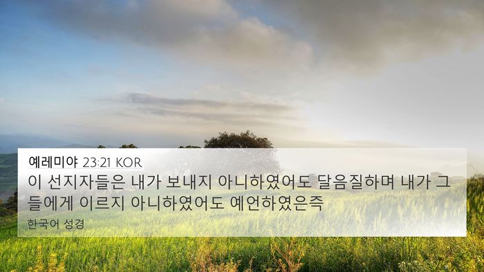 예레미야 23:21 KOR Bible Verse Image