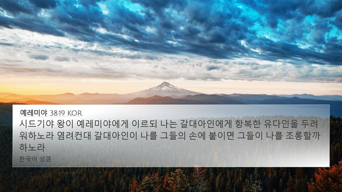 예레미야 38:19 KOR Bible Verse Image