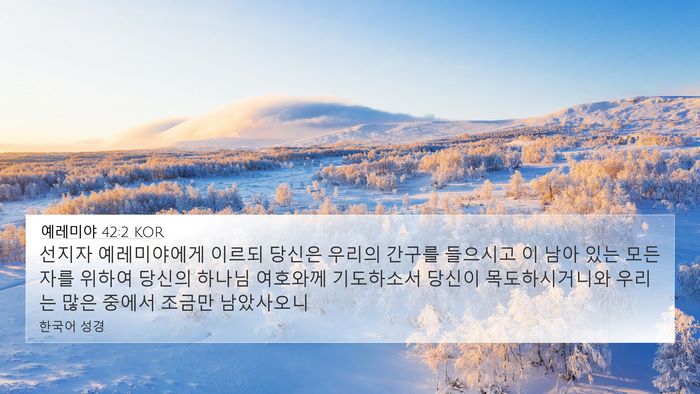 예레미야 42:2 KOR Bible Verse Image