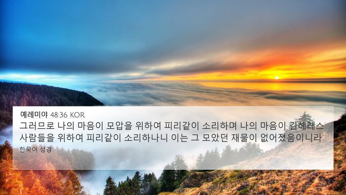 예레미야 48:36 KOR Bible Verse Image