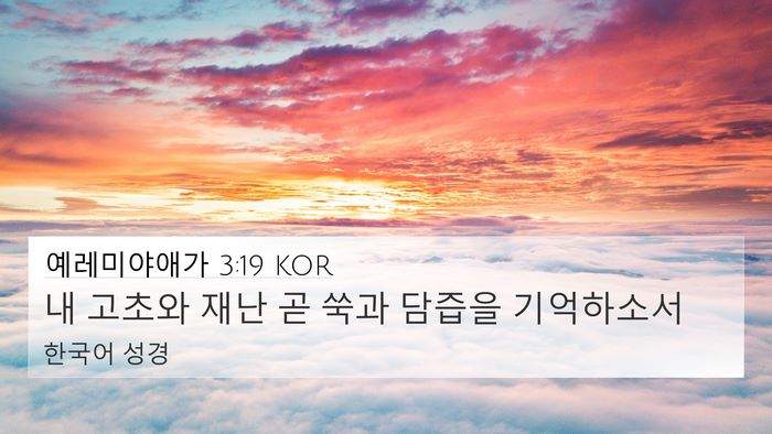 예레미야애가 3:19 KOR Bible Verse Image