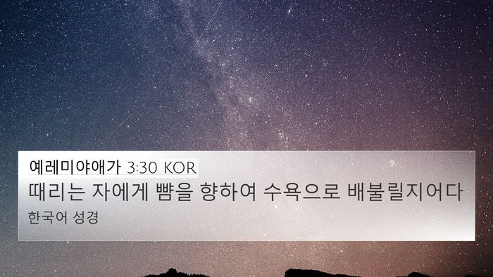 예레미야애가 3:30 KOR Bible Verse Image