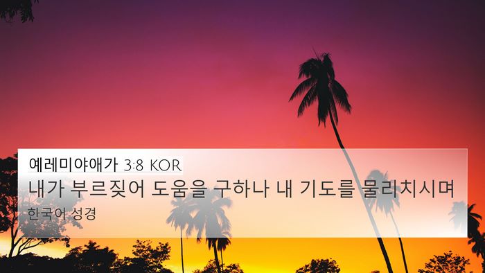 예레미야애가 3:8 KOR Bible Verse Image