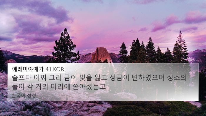 예레미야애가 4:1 KOR Bible Verse Image