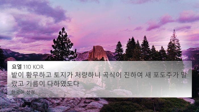 요엘 1:10 KOR Bible Verse Image