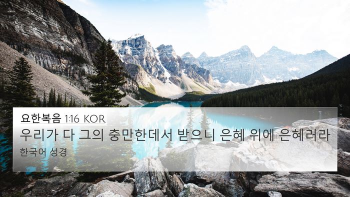 요한복음 1:16 KOR Bible Verse Image