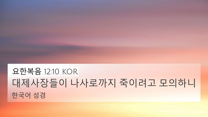 요한복음 12:10 KOR Bible Verse Image