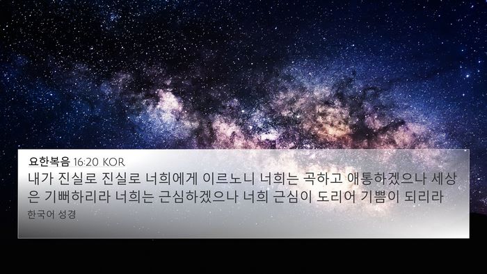 요한복음 16:20 KOR Bible Verse Image