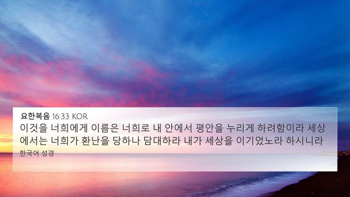 요한복음 16:33 KOR Bible Verse Image