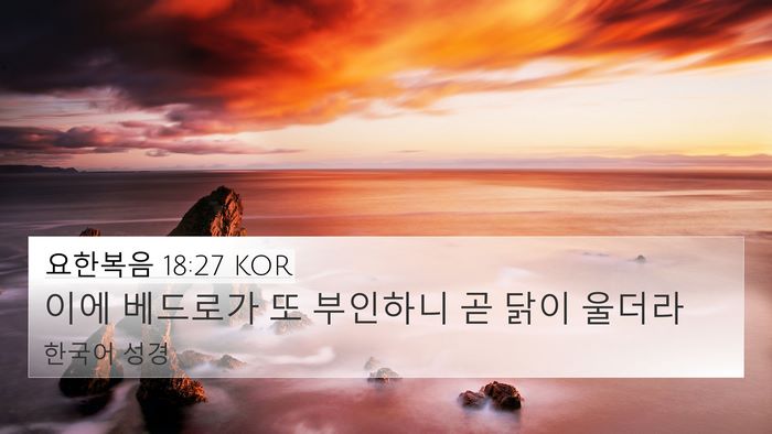요한복음 18:27 KOR Bible Verse Image