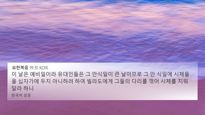 요한복음 19:31 KOR Bible Verse Image