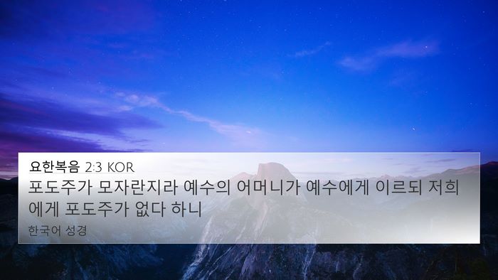 요한복음 2:3 KOR Bible Verse Image