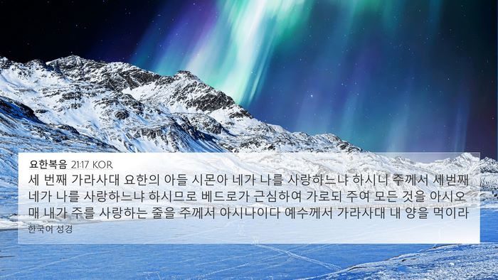 요한복음 21:17 KOR Bible Verse Image