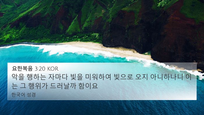 요한복음 3:20 KOR Bible Verse Image