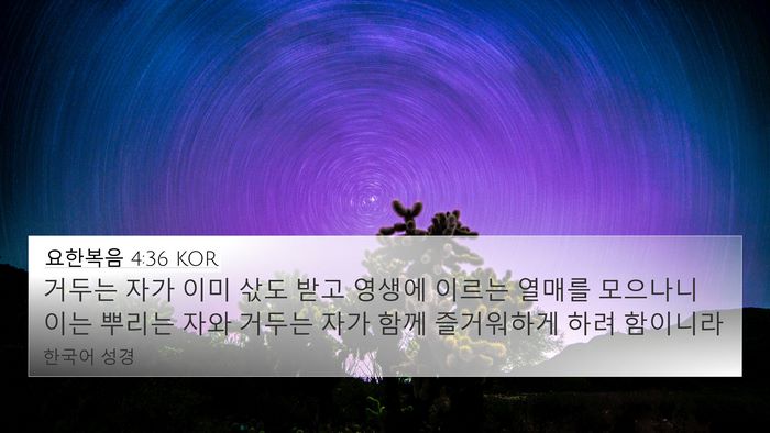 요한복음 4:36 KOR Bible Verse Image