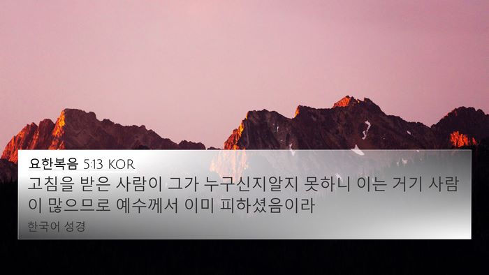 요한복음 5:13 KOR Bible Verse Image