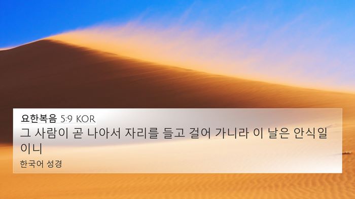 요한복음 5:9 KOR Bible Verse Image