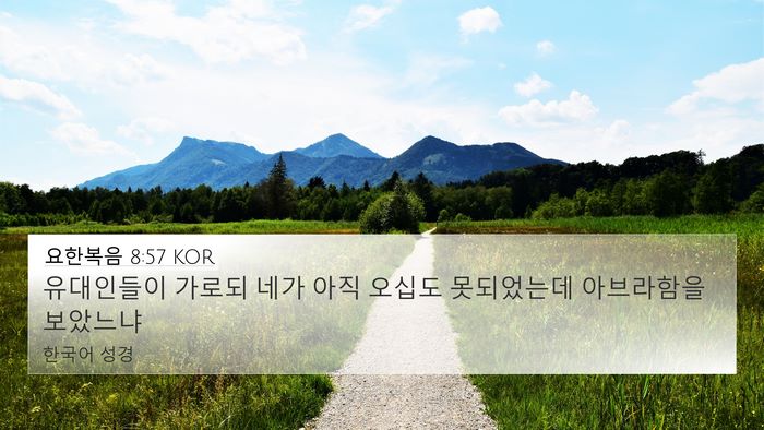 요한복음 8:57 KOR 4K Wallpaper - 유대인들이 가로되 네가 아직 오십도 - 4K Wallpaper Bible Verse