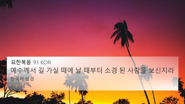 요한복음 9:1 KOR Bible Verse Image