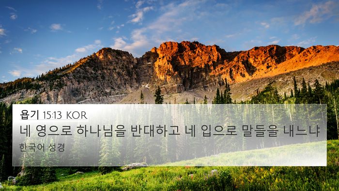 욥기 15:13 KOR 4K Wallpaper - 네 영으로 하나님을 반대하고 네 - 4K Wallpaper Bible Verse