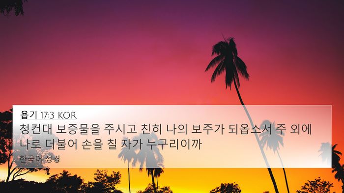 욥기 17:3 KOR Bible Verse Image