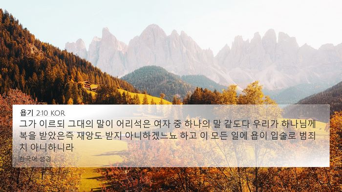 욥기 2:10 KOR Bible Verse Image