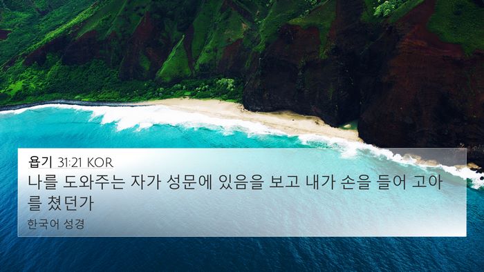 욥기 31:21 KOR Bible Verse Image
