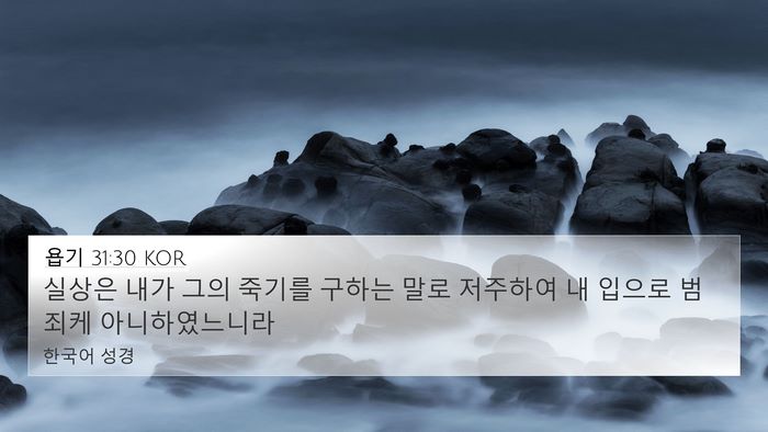 욥기 31:30 KOR Bible Verse Image