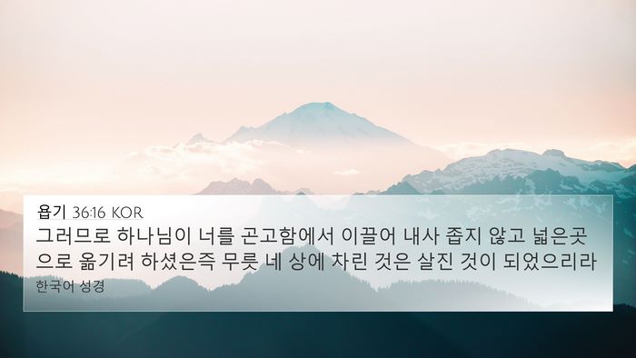 욥기 36:16 KOR Bible Verse Image