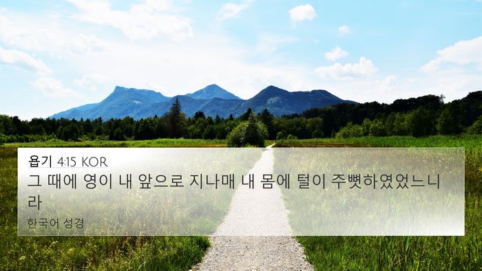 욥기 4:15 KOR 4K Wallpaper - 그 때에 영이 내 앞으로 지나매 내 - 4K Wallpaper Bible Verse