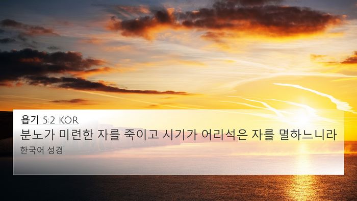 욥기 5:2 KOR Bible Verse Image