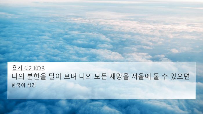 욥기 6:2 KOR Bible Verse Image