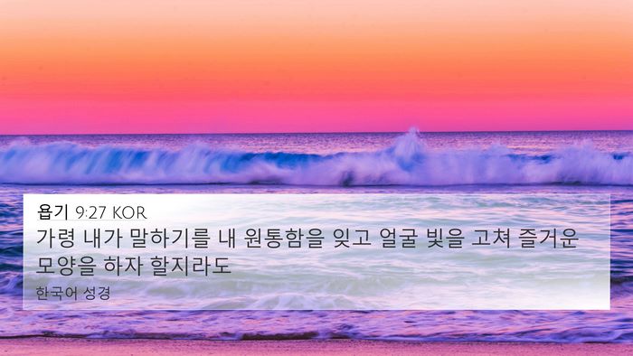 욥기 9:27 KOR Bible Verse Image