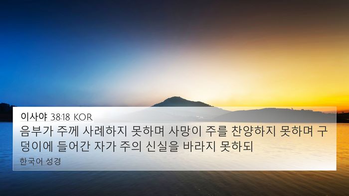 이사야 38:18 KOR Bible Verse Image