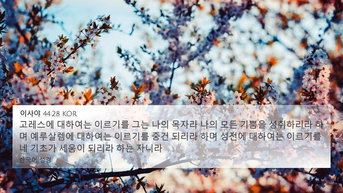 이사야 44:28 KOR Bible Verse Image