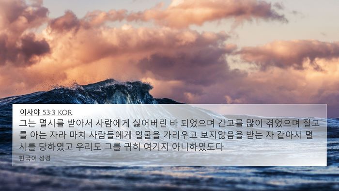 이사야 53:3 KOR Bible Verse Image