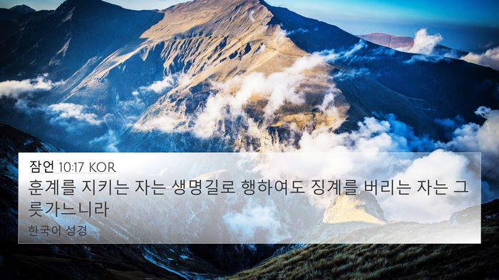 잠언 10:17 KOR Bible Verse Image
