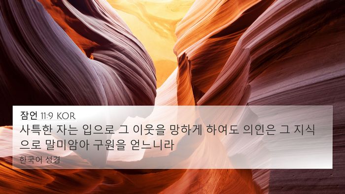 잠언 11:9 KOR Bible Verse Image
