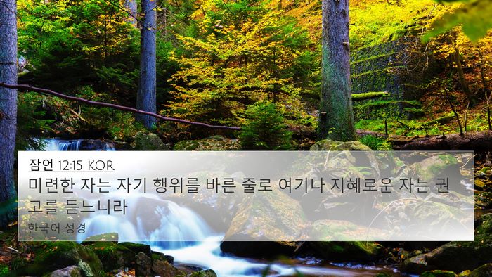 잠언 12:15 KOR Bible Verse Image