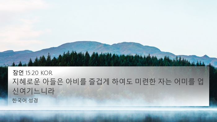 잠언 15:20 KOR Bible Verse Image