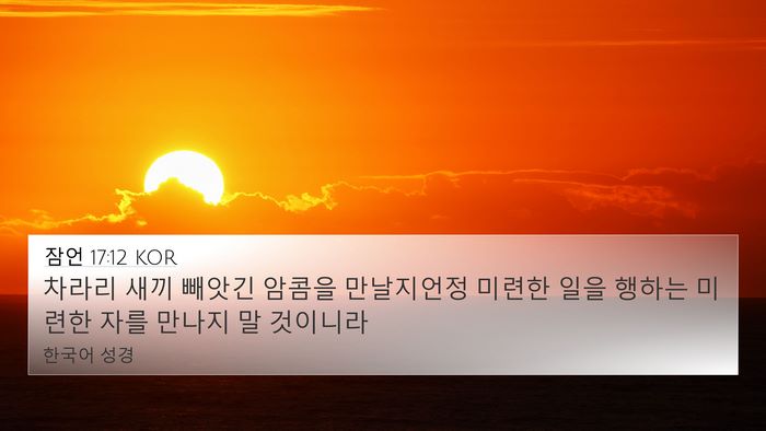 잠언 17:12 KOR Bible Verse Image