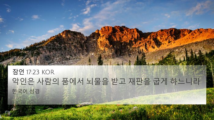 잠언 17:23 KOR Bible Verse Image