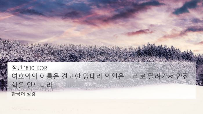 잠언 18:10 KOR Bible Verse Image