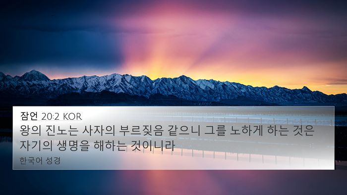 잠언 20:2 KOR Bible Verse Image