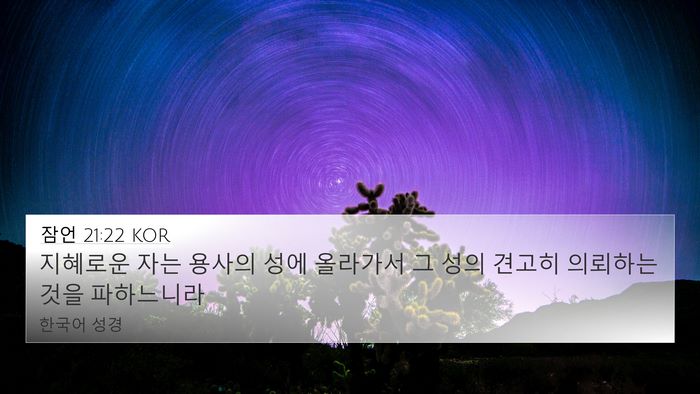 잠언 21:22 KOR Bible Verse Image
