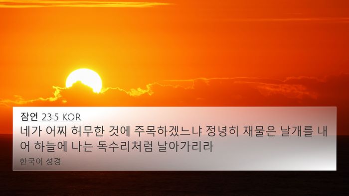 잠언 23:5 KOR Bible Verse Image