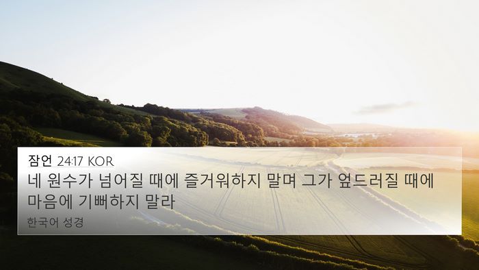 잠언 24:17 KOR Bible Verse Image