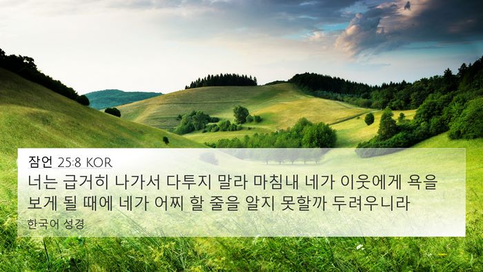 잠언 25:8 KOR Bible Verse Image